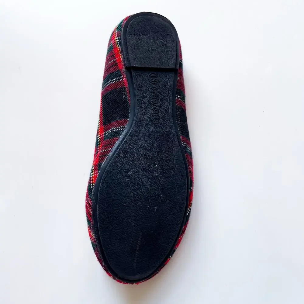 Girls Crewcuts Red and Green Tartan Plaid Christmas Holiday Ballet Flats 13